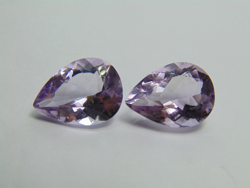 18.95ct Amethyst Rose France Pair 17x13mm