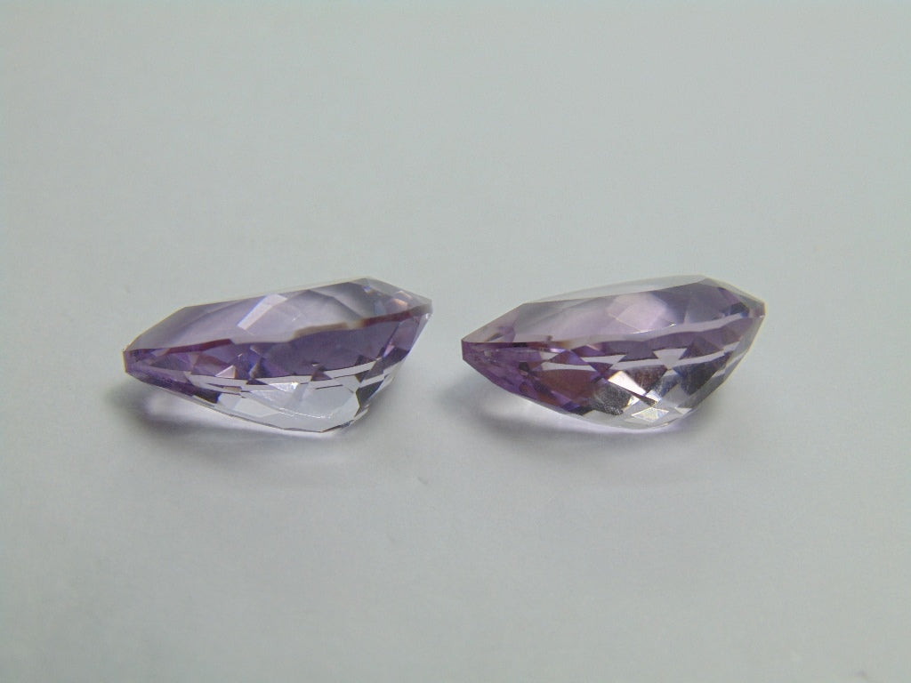 18.95ct Amethyst Rose France Pair 17x13mm
