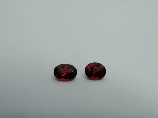 3.40ct Garnet 8x6mm 7x6mm