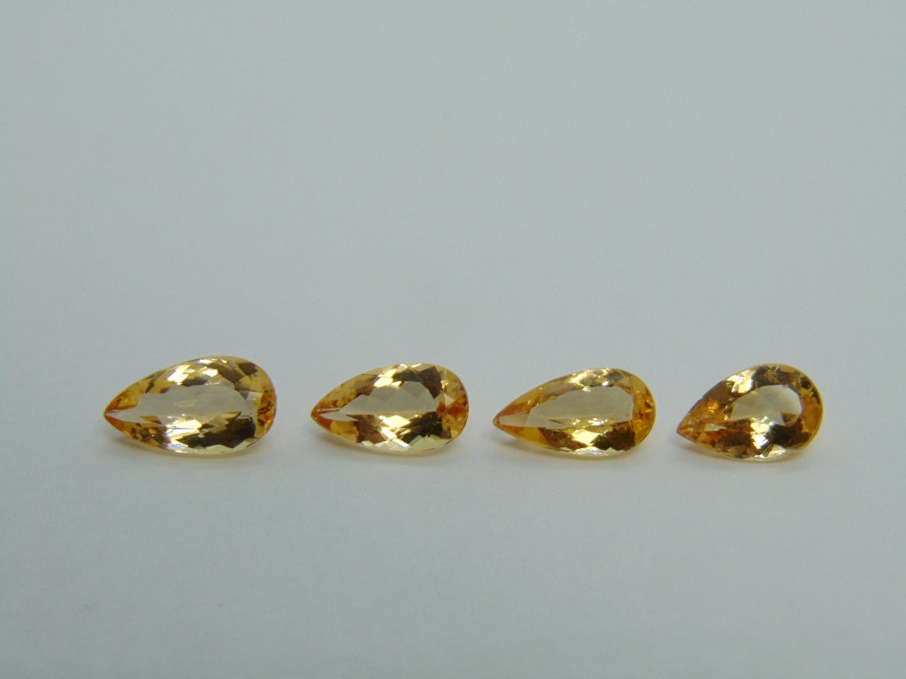 4.95ct Imperial Topaz 10x6mm 9x5mm 9x5mm 9x5.5mm