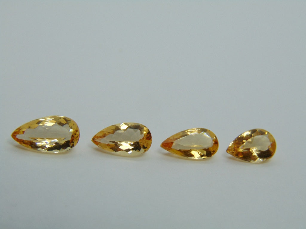 4.95ct Imperial Topaz 10x6mm 9x5mm 9x5mm 9x5.5mm
