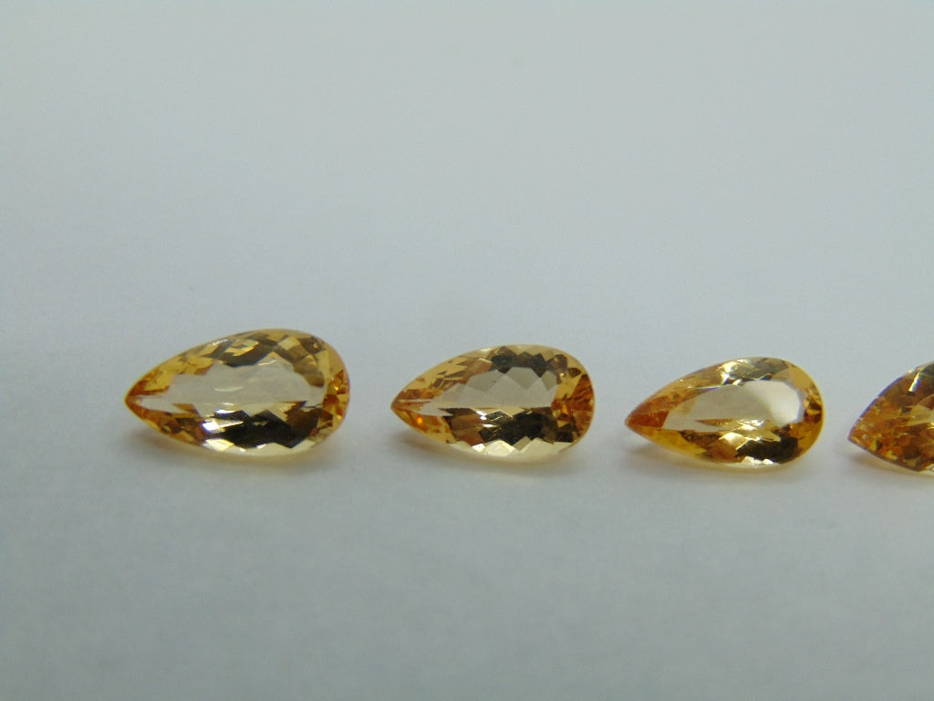 4.95ct Imperial Topaz 10x6mm 9x5mm 9x5mm 9x5.5mm