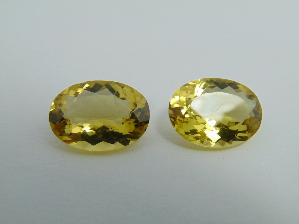 25.70cts Quartz (Green Gold) Pair