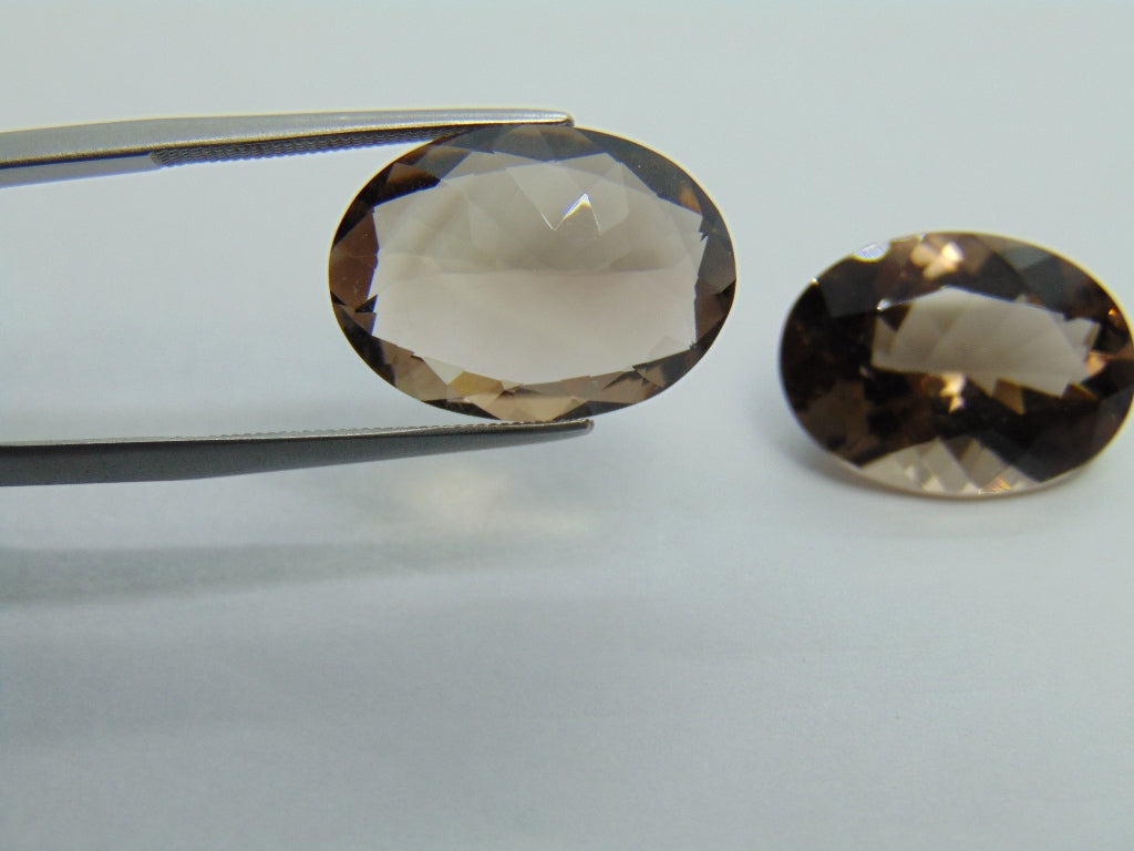 21.50cts Quartz (Smoky) Pair
