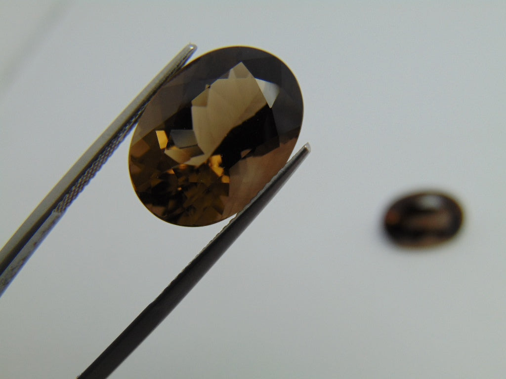 21.80cts Quartz (Smoky) Pair