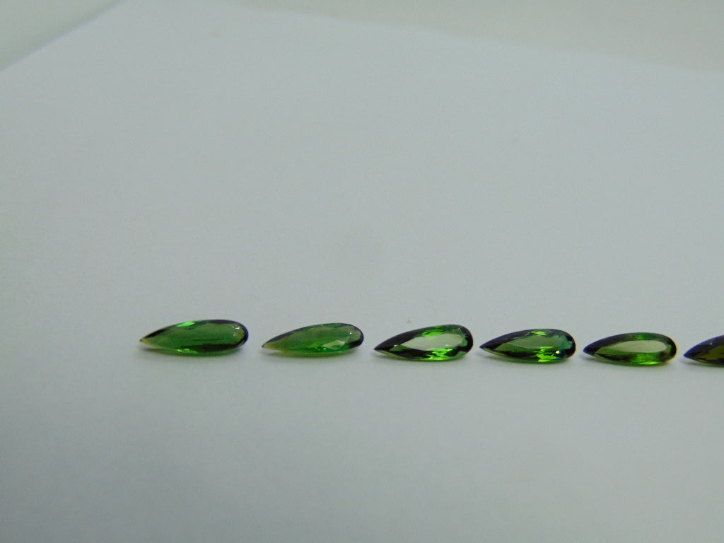 4.20ct Tourmaline 11x4mm 11x4mm 10x4mm 11x4mm 11x4mm