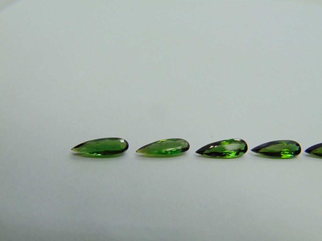 4.20ct Tourmaline 11x4mm 11x4mm 10x4mm 11x4mm 11x4mm