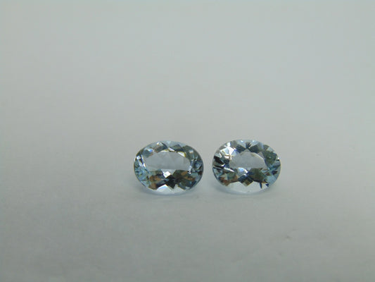 2.85ct Aquamarine Pair 9x7mm 7x8.5mm