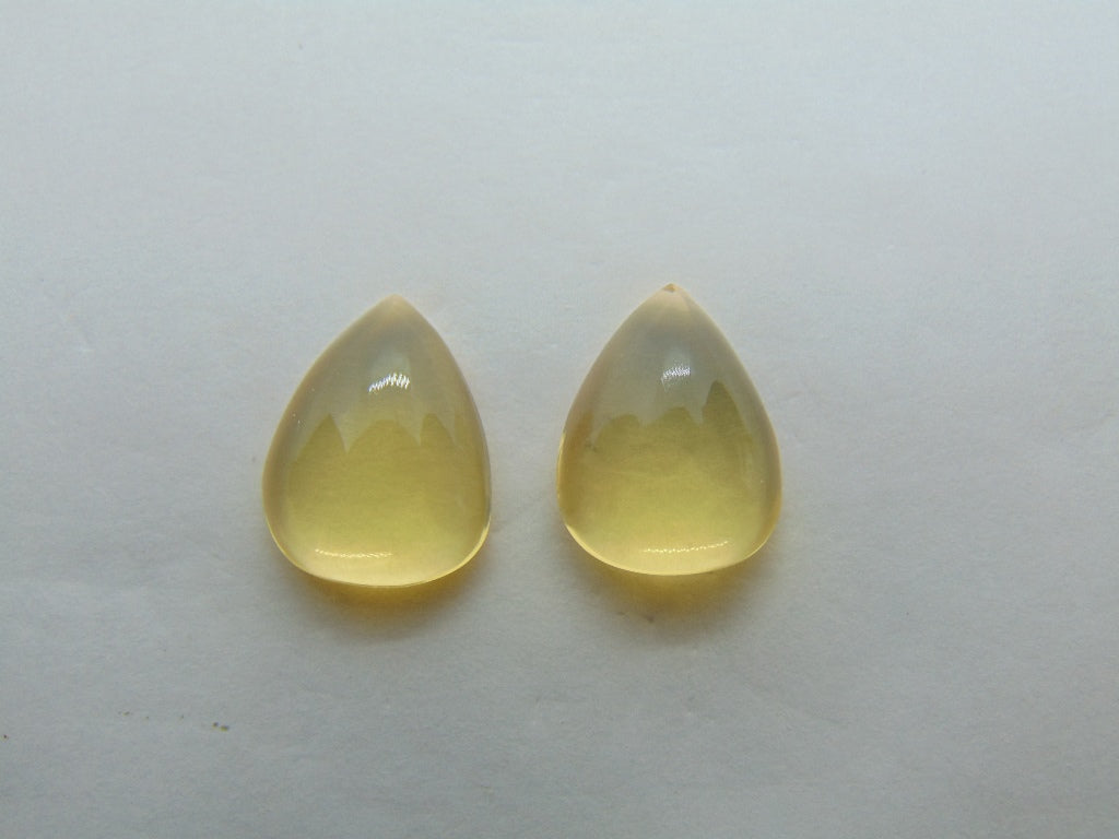 10.70ct Fire Opal Cabochon Pair 15x12mm
