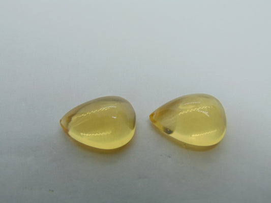 10.70ct Fire Opal Cabochon Pair 15x12mm