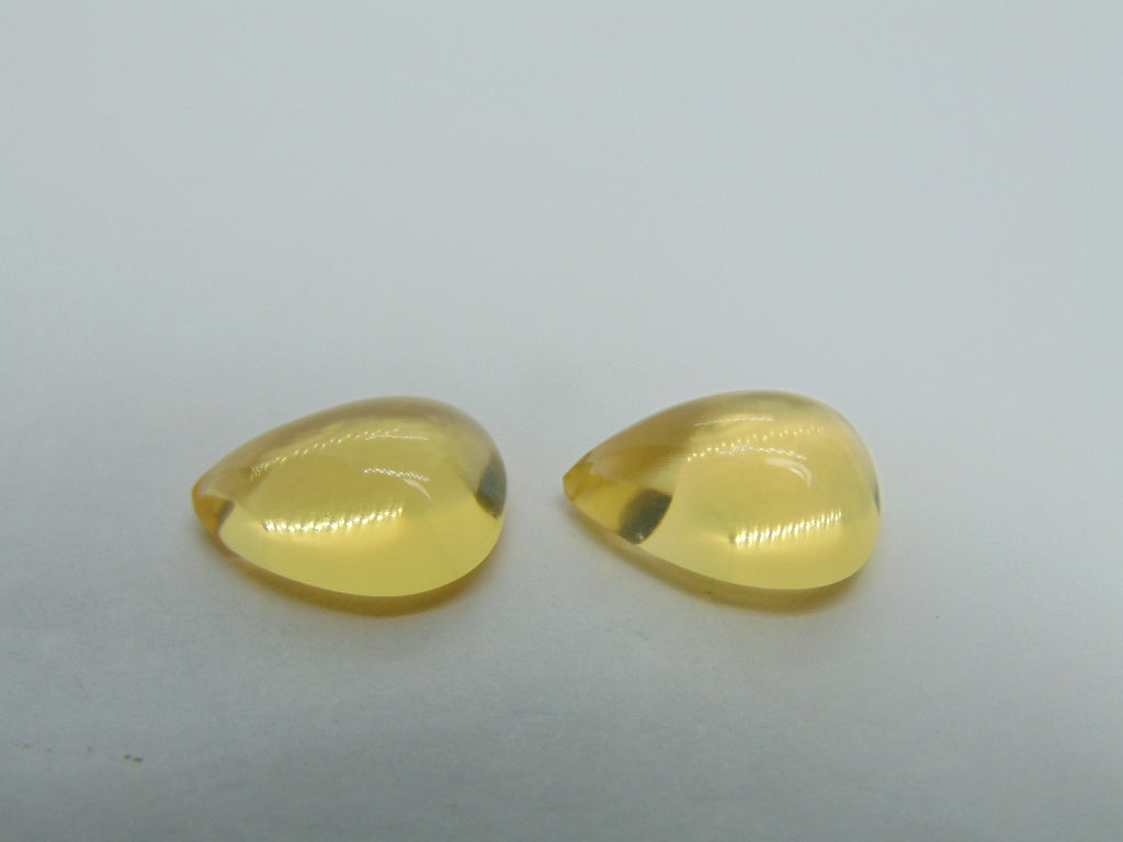 10.70ct Fire Opal Cabochon Pair 15x12mm