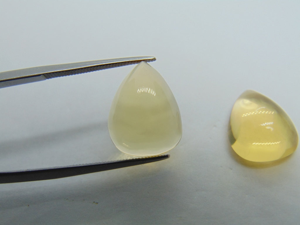 10.70ct Fire Opal Cabochon Pair 15x12mm