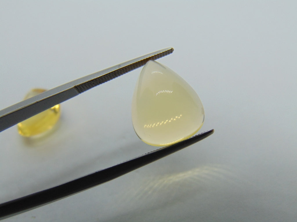 10.70ct Fire Opal Cabochon Pair 15x12mm