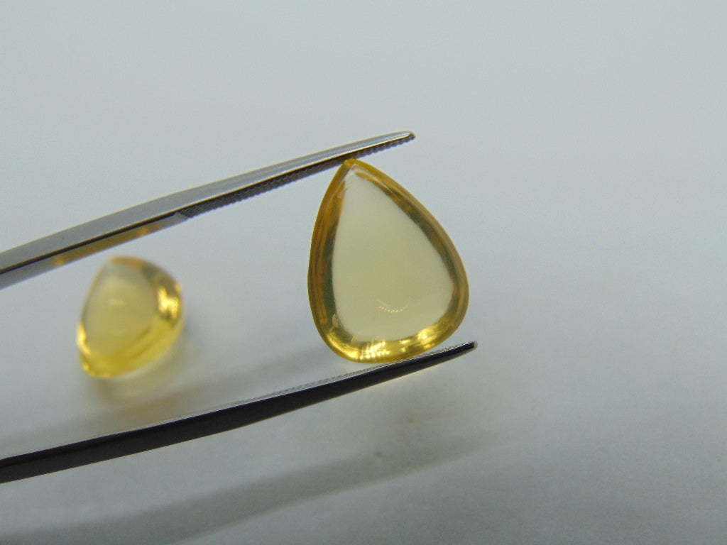 10.70ct Fire Opal Cabochon Pair 15x12mm