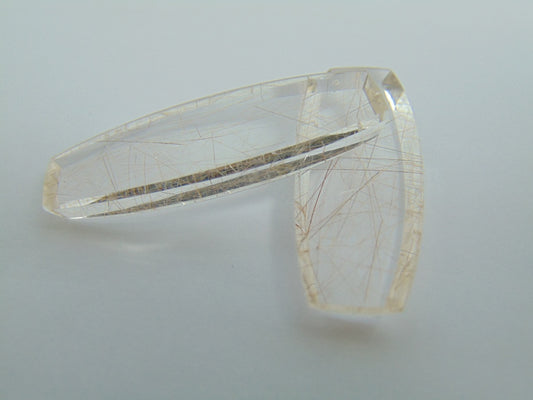 78cts Quartz Inclusion Pair 42x15mm