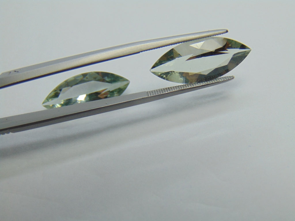 11.24ct Prasiolite Pair 21x9mm