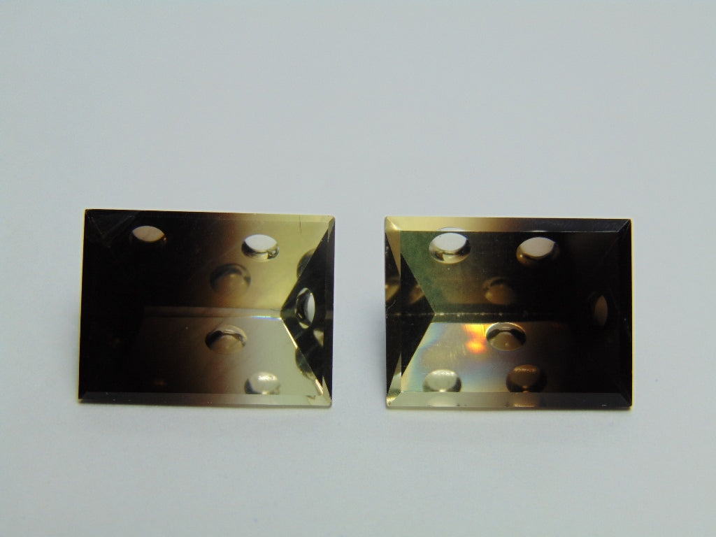 35.40ct Quartz Bicolor 20x15mm