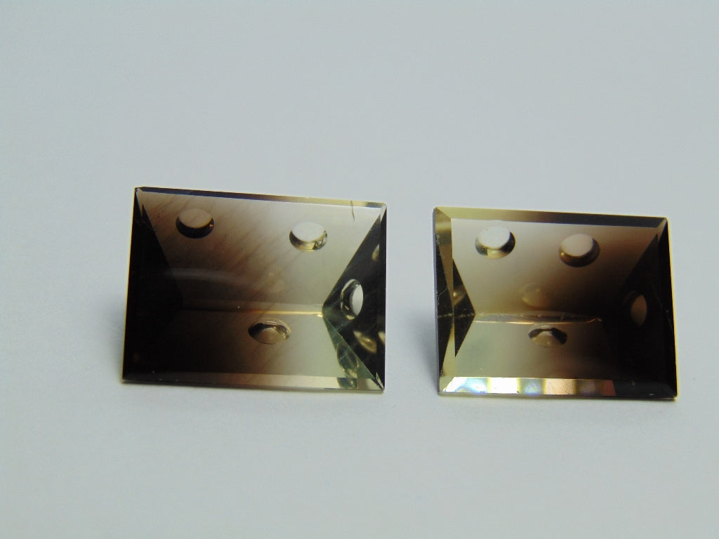 35.40ct Quartz Bicolor 20x15mm