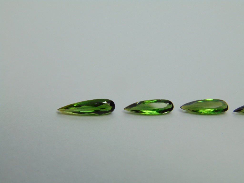 2.48ct Tourmaline 12x3mm 11x3mm 11x3mm 10.5x3mm