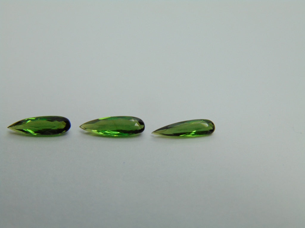 2.48ct Tourmaline 12x3mm 11x3mm 11x3mm 10.5x3mm