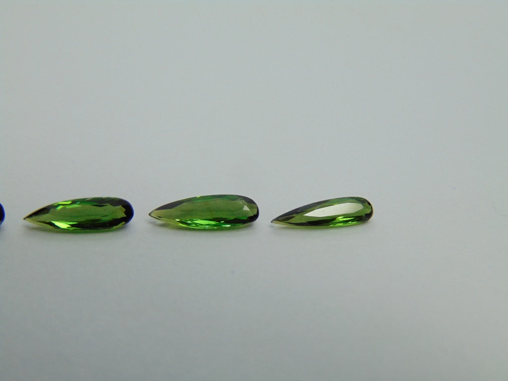 2.48ct Tourmaline 12x3mm 11x3mm 11x3mm 10.5x3mm