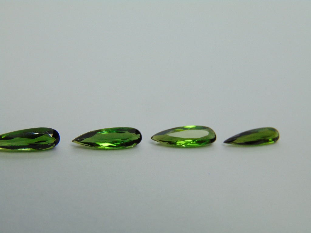 2.48ct Tourmaline 12x3mm 11x3mm 11x3mm 10.5x3mm