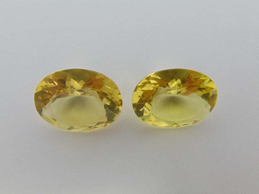 20.30cts Quartz (Green Gold) Pair