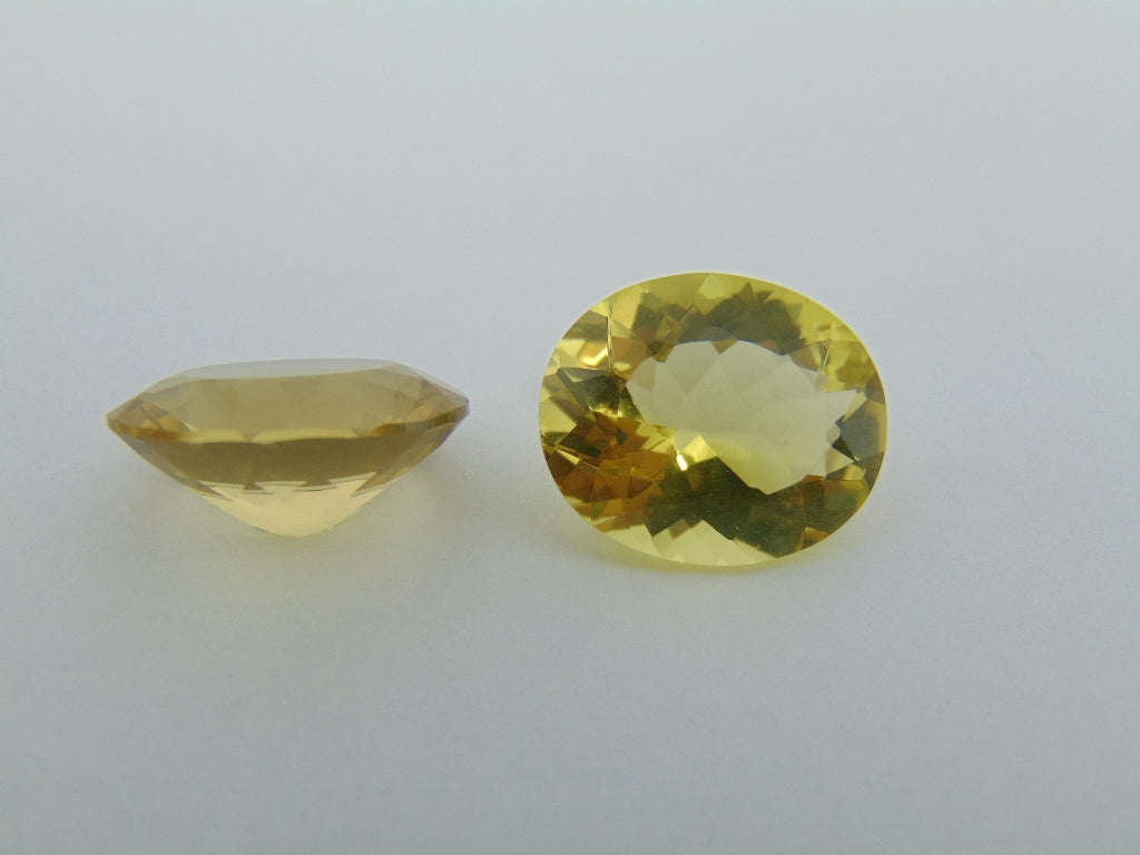 20.30cts Quartz (Green Gold) Pair