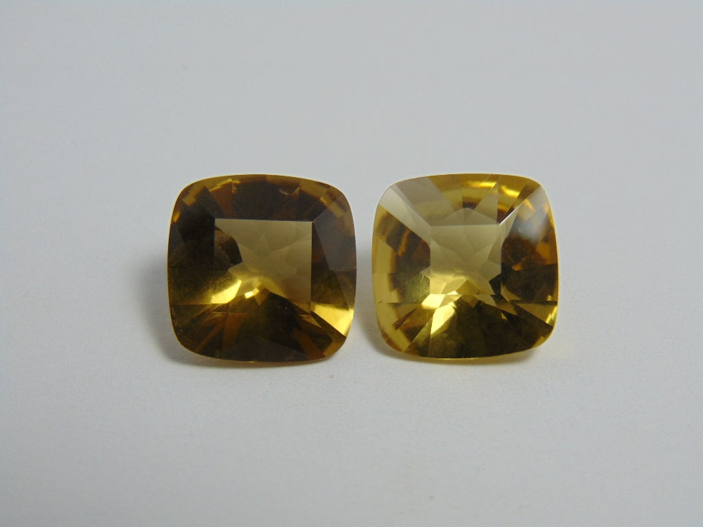 18.90ct Citrine Pair 14mm