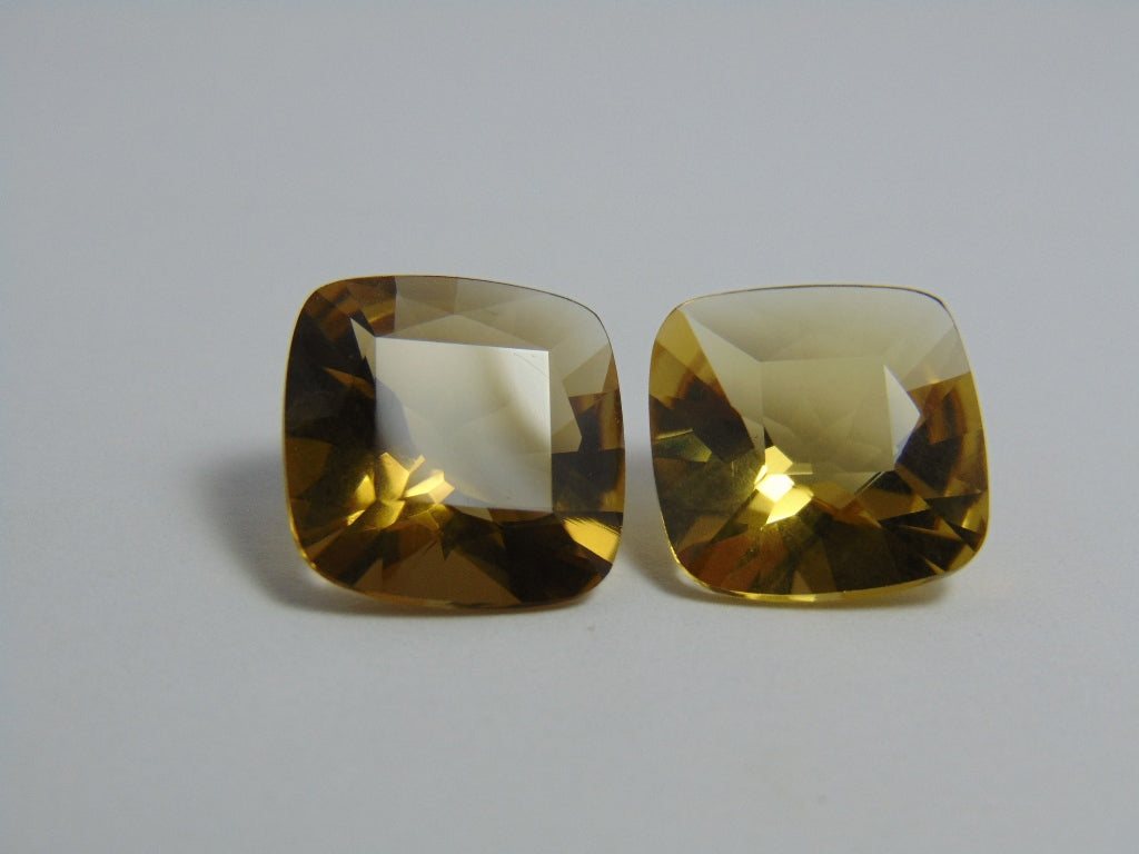 18.90ct Citrine Pair 14mm