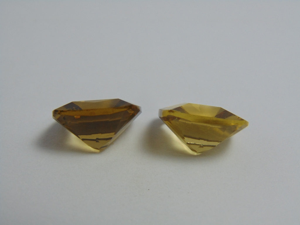18.90ct Citrine Pair 14mm