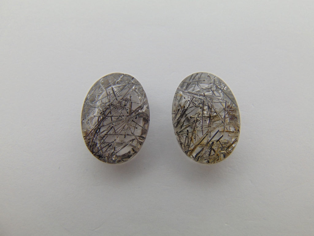 19.60cts Quartz (Inclusion) Pair