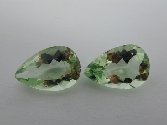 33.40cts Prasiolite (Pair)