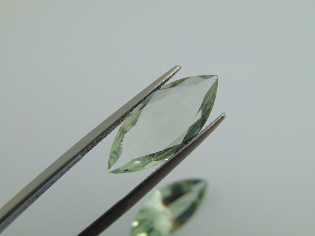 11ct Prasiolite Pair 21x9mm