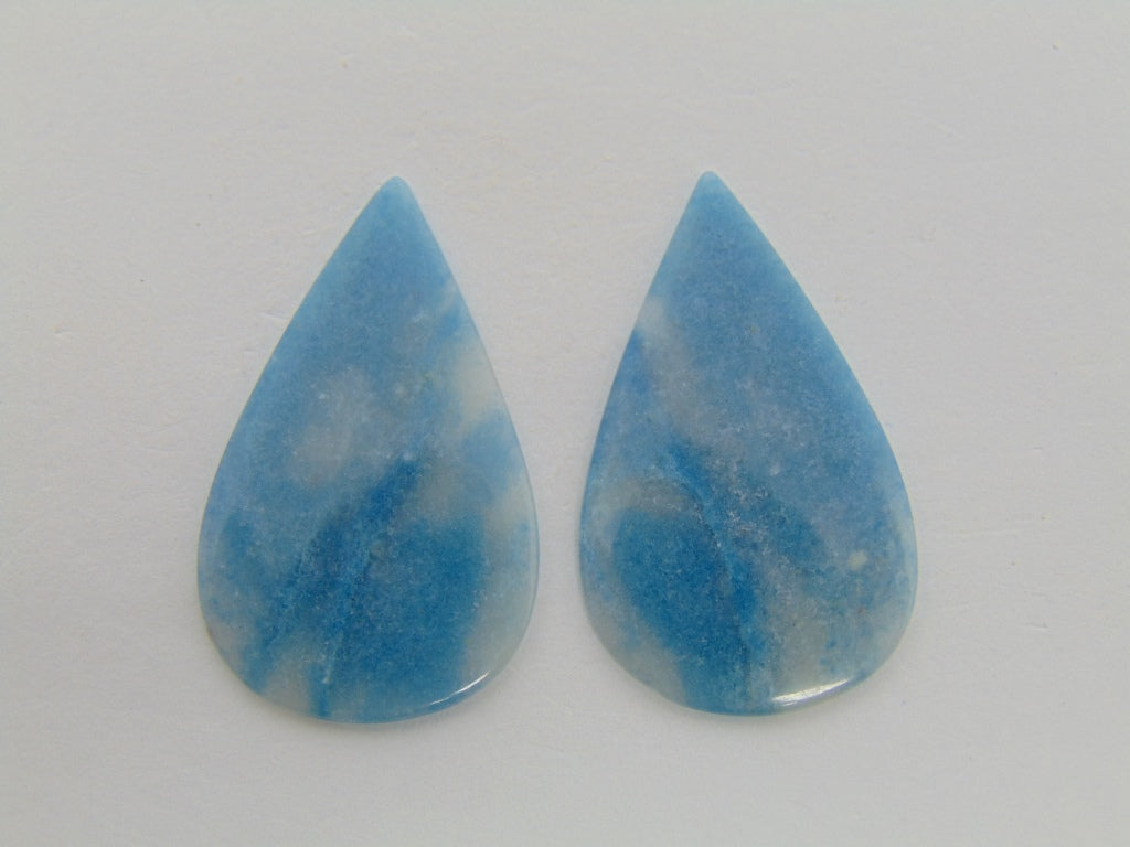 18.50ct Lazulite Cabochon Pair 31x9mm