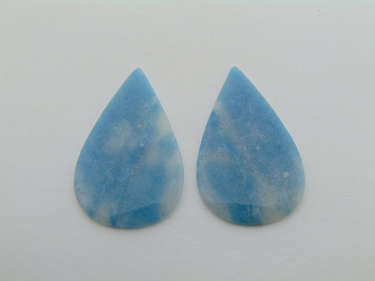 18.50ct Lazulite Cabochon Pair 31x9mm