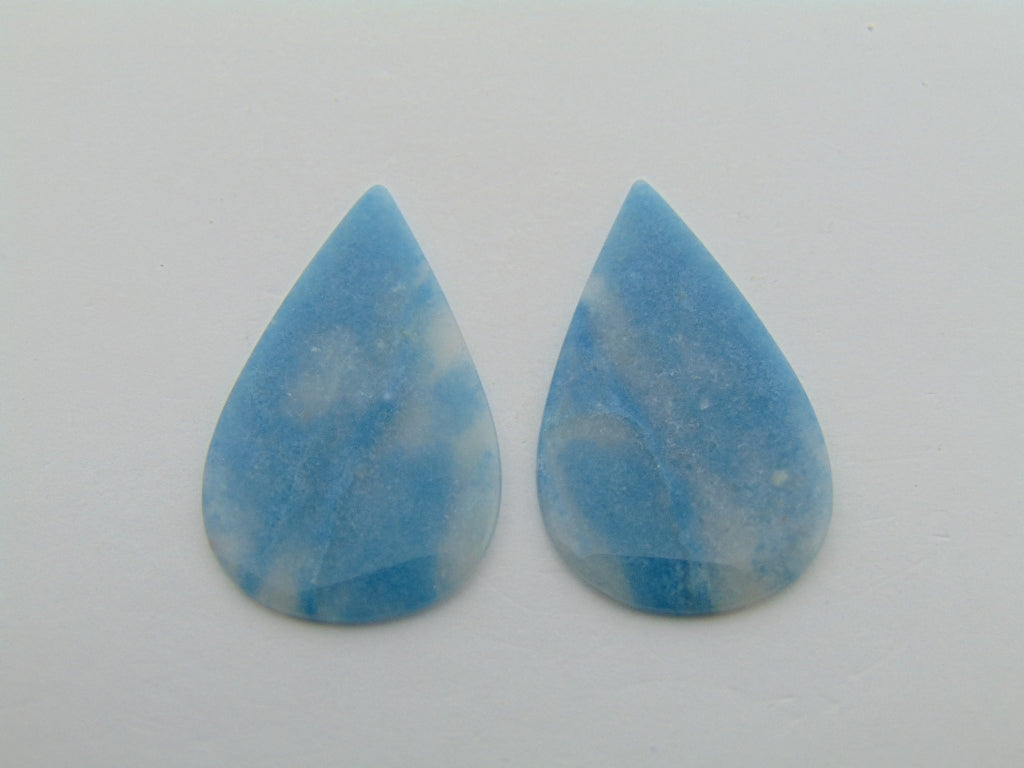 18.50ct Lazulite Cabochon Pair 31x9mm