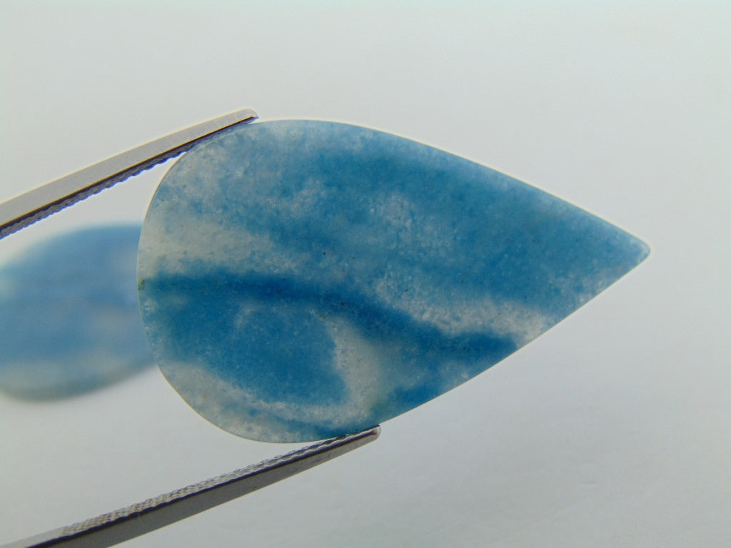 18.50ct Lazulite Cabochon Pair 31x9mm