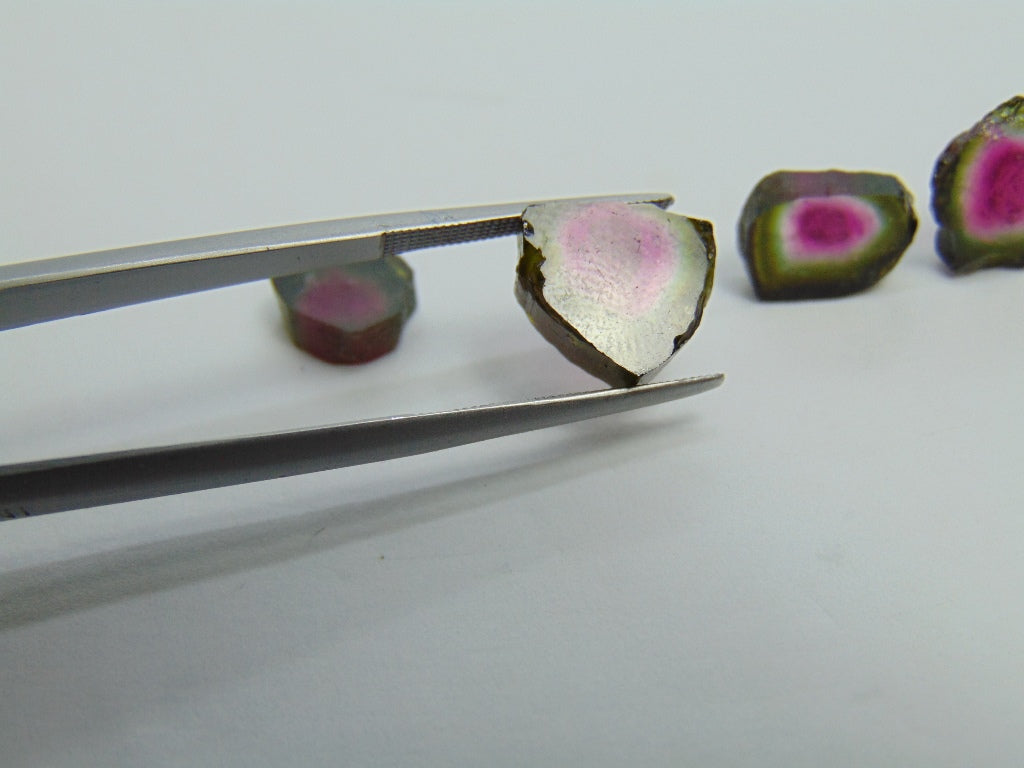 17.65ct Watermelon Tourmaline 10x8mm 11mm 12x8mm 12x11mm