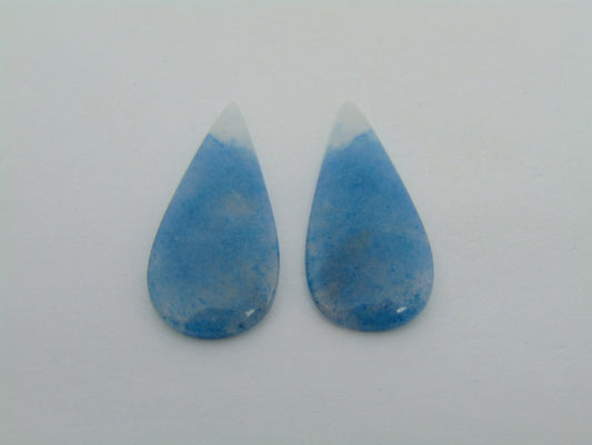 10.80ct Lazulite Cabochon Pair 16x12mm