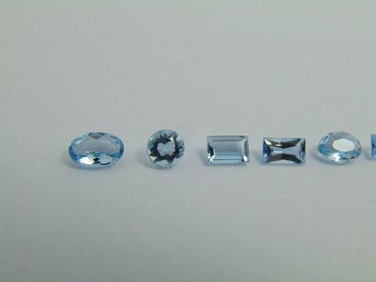 2.08ct Aquamarine 5x4mm 6x4mm 4mm 4.5x3mm 5x3mm 5x3mm 5x3mm