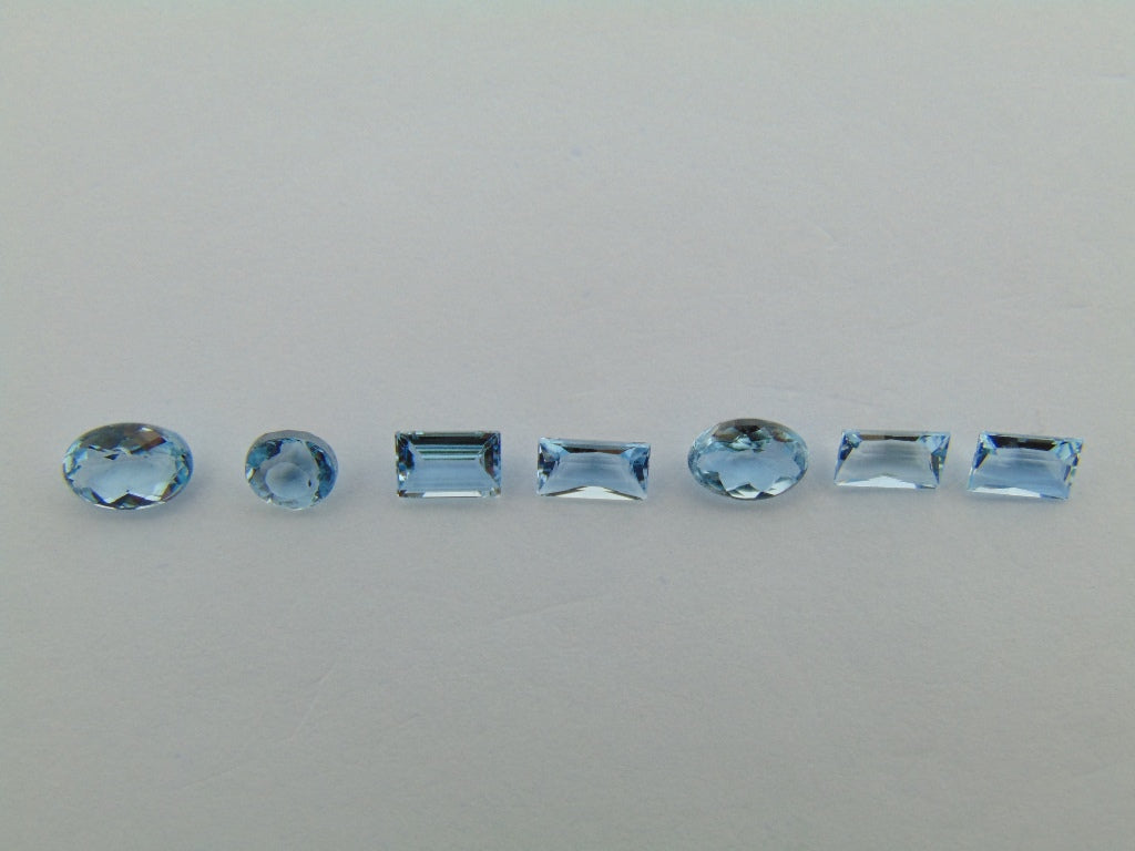 2.08ct Aquamarine 5x4mm 6x4mm 4mm 4.5x3mm 5x3mm 5x3mm 5x3mm