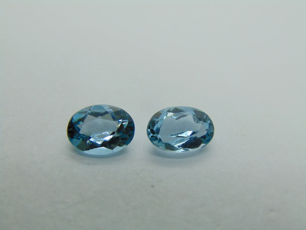 4.65ct Topaz Blue Swiss Pair 9x7mm