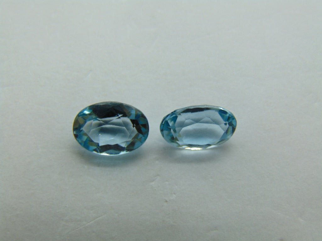 4.65ct Topaz Blue Swiss Pair 9x7mm