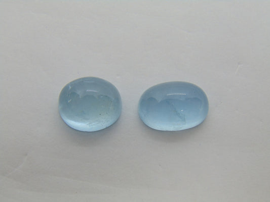11.48ct Aquamarine Cabochon 13x9mm 12x10mm