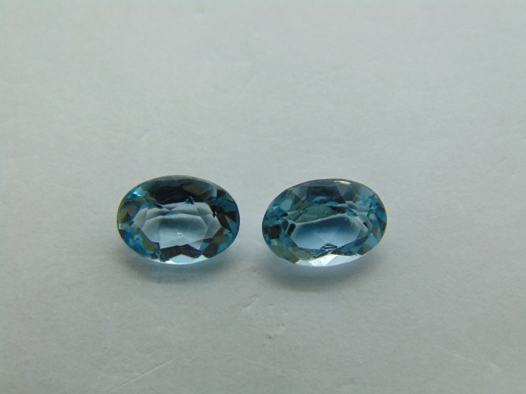 4.65ct Topaz Blue Swiss Pair 9x7mm