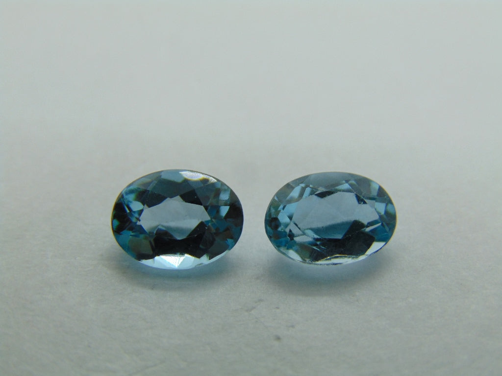 4.65ct Topaz Blue Swiss Pair 9x7mm