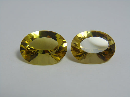 30.20cts Quartz (Green Gold) Pair