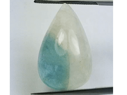 16.10ct Aquamarine Cabochon Bicolor 15x5mm