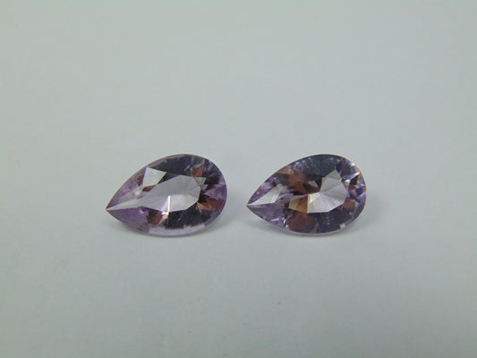 7.45ct Amethyst Rose France Pair 14x9mm